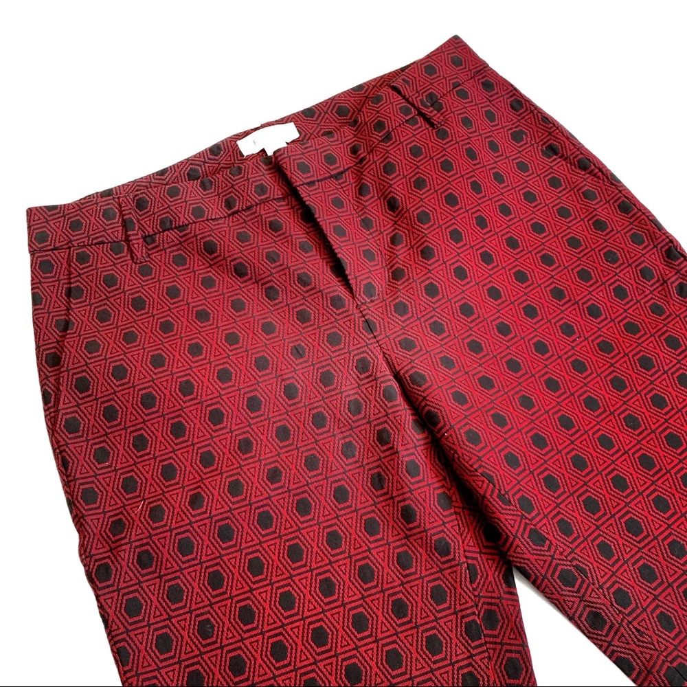 Fossil Mod Trouser Red And Black Patterned Size 6 - Picture 2 of 5